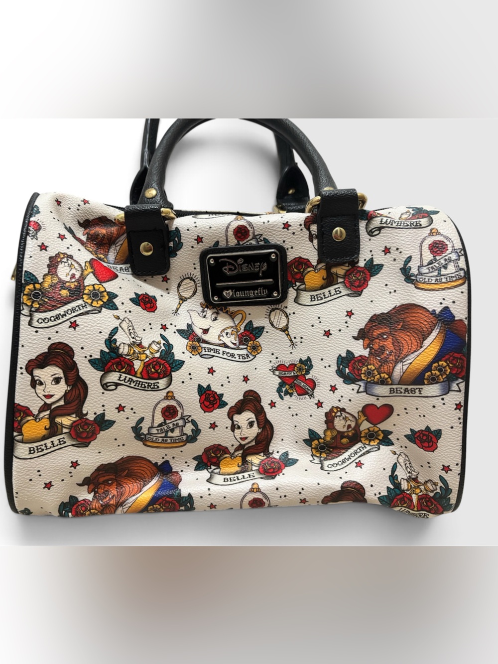 Rare Loungefly Disney Beauty & the Beast Tattoo Collection Satchel - Picture 2 of 7